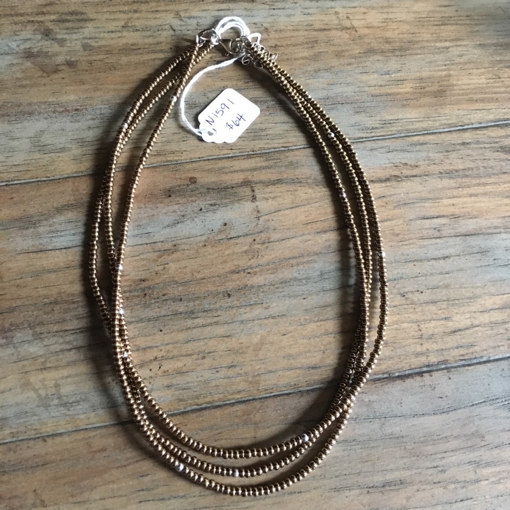 Retired Silpada Triple-Strand Bronze Necklace